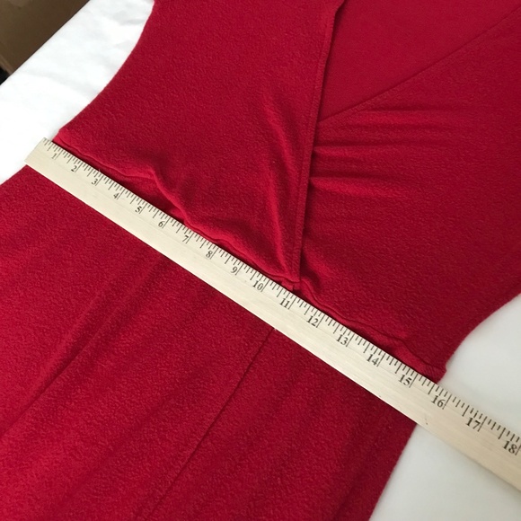 TORRID Red Dress Surplice Neck Faux Wrap Knit Midi Women’s Size Large - 12 - Picture 13 of 16